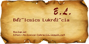 Bölcsics Lukrécia névjegykártya